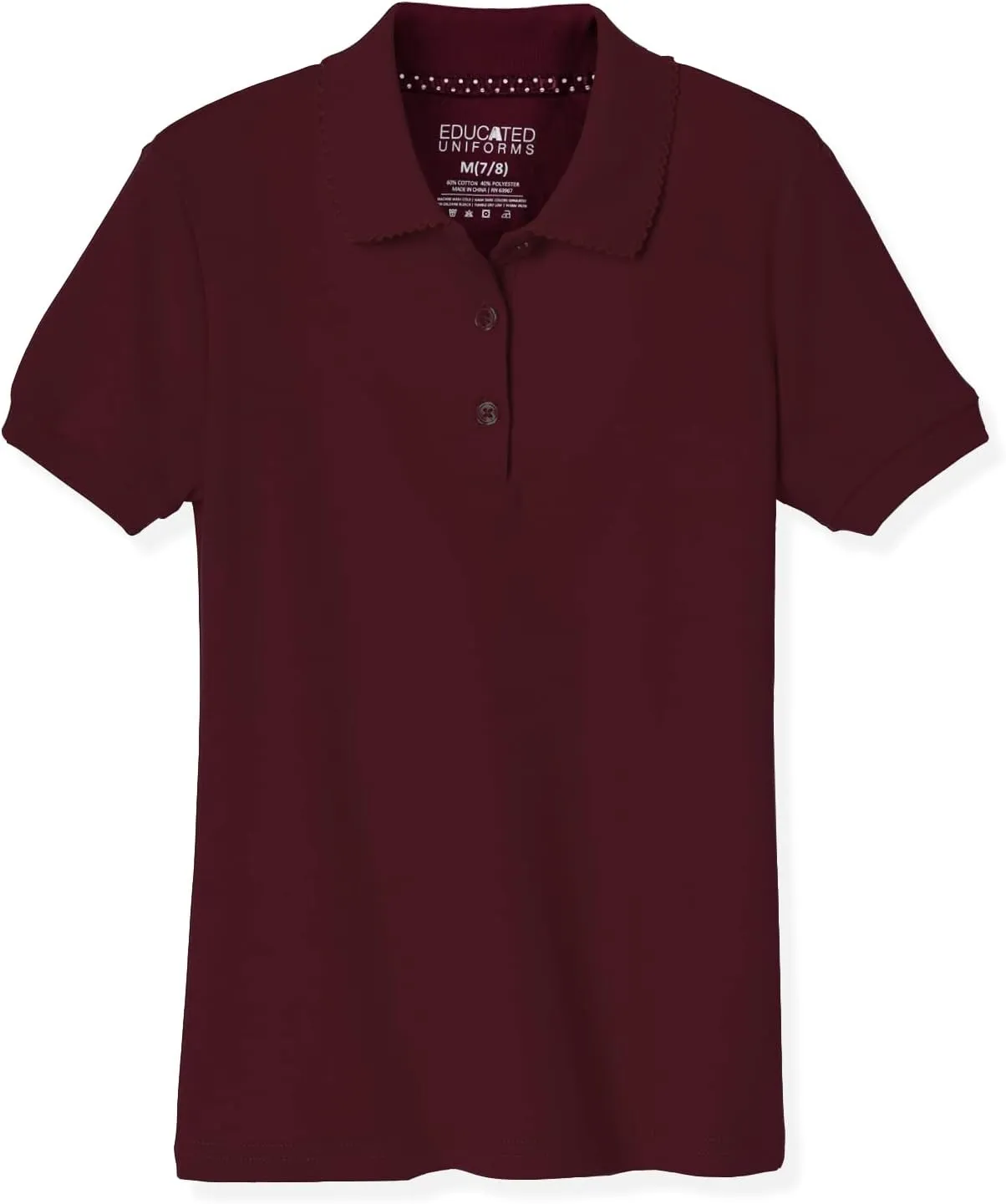 Girls 2T-20 Short Sleeve Pique Polo Uniform Shirt