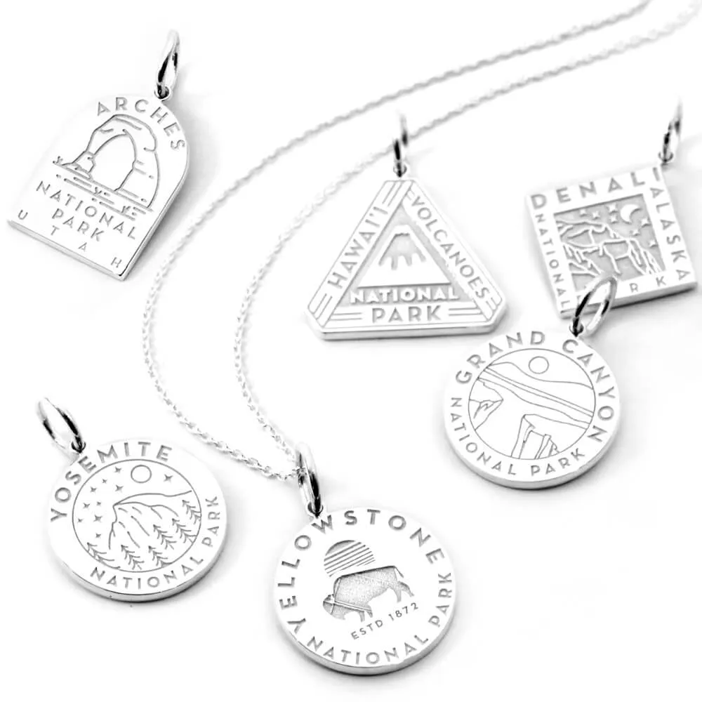 Hawaii Volcanoes National Park Charm, Silver