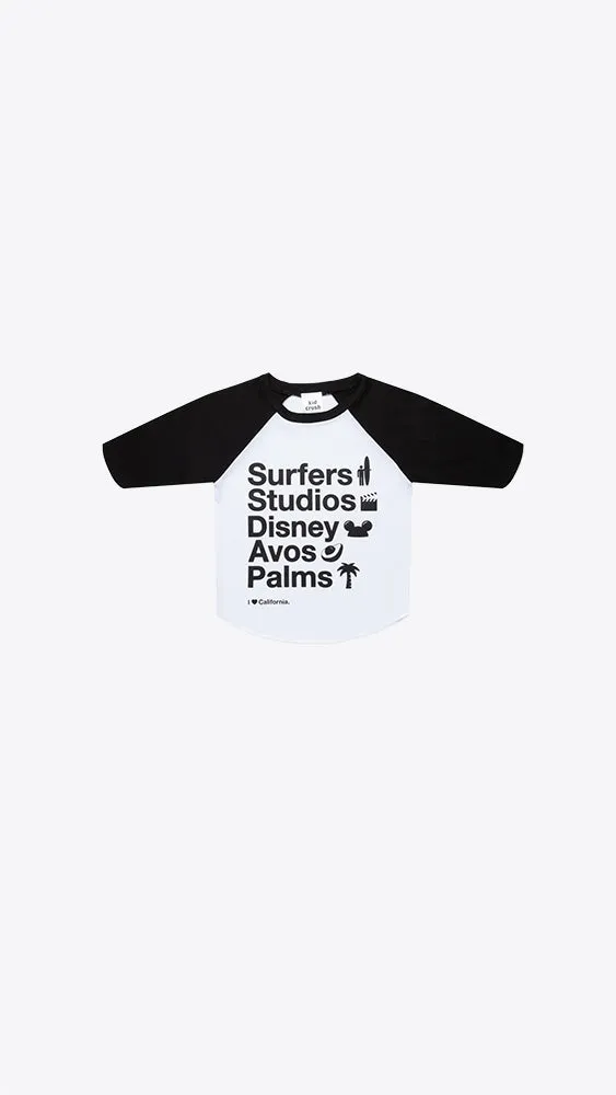 I Love LA Black Raglan Tee