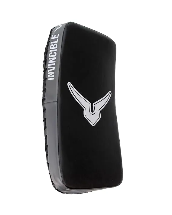 Invincible Rebound Synthetic Leather Curved Boxing Punching Kicking Pad, Arm Shield for Training of Karate, Martial Art, UFC, MMA (BLACK/GREY)