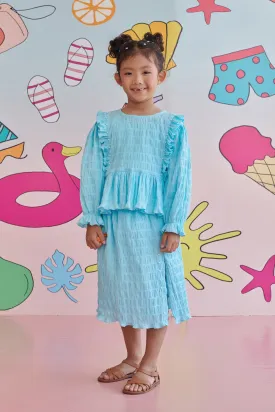 IZUMI- Textured Fabric Skirt with Full sleeves Top with Inner (Co-ord Set)