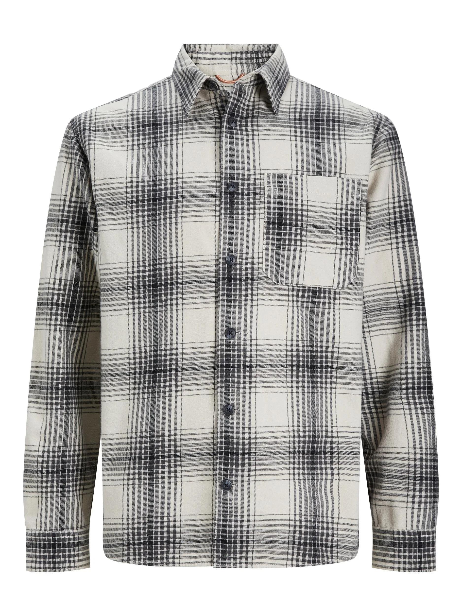 Jack & Jones JCOBLACK Check Long Sleeve Overshirt-MOONBEAM