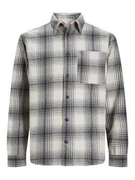 Jack & Jones JCOBLACK Check Long Sleeve Overshirt-MOONBEAM