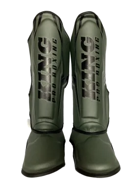 King Pro Boxing Shin Guards Thor Olive