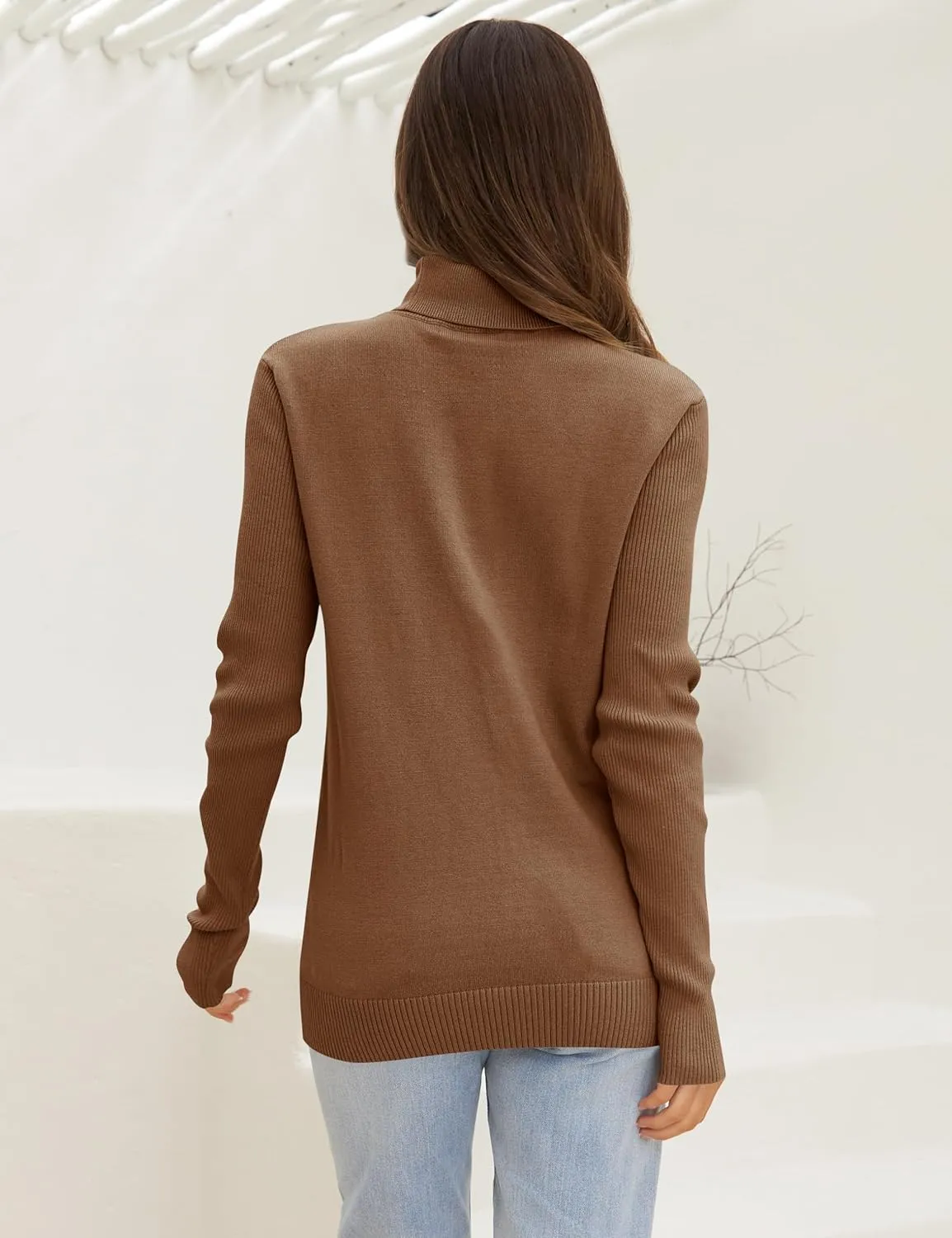 LEANI Womens 2025 Turtleneck Sweaters Cable Knit Long Sleeve Pullover Sweater Jumper
