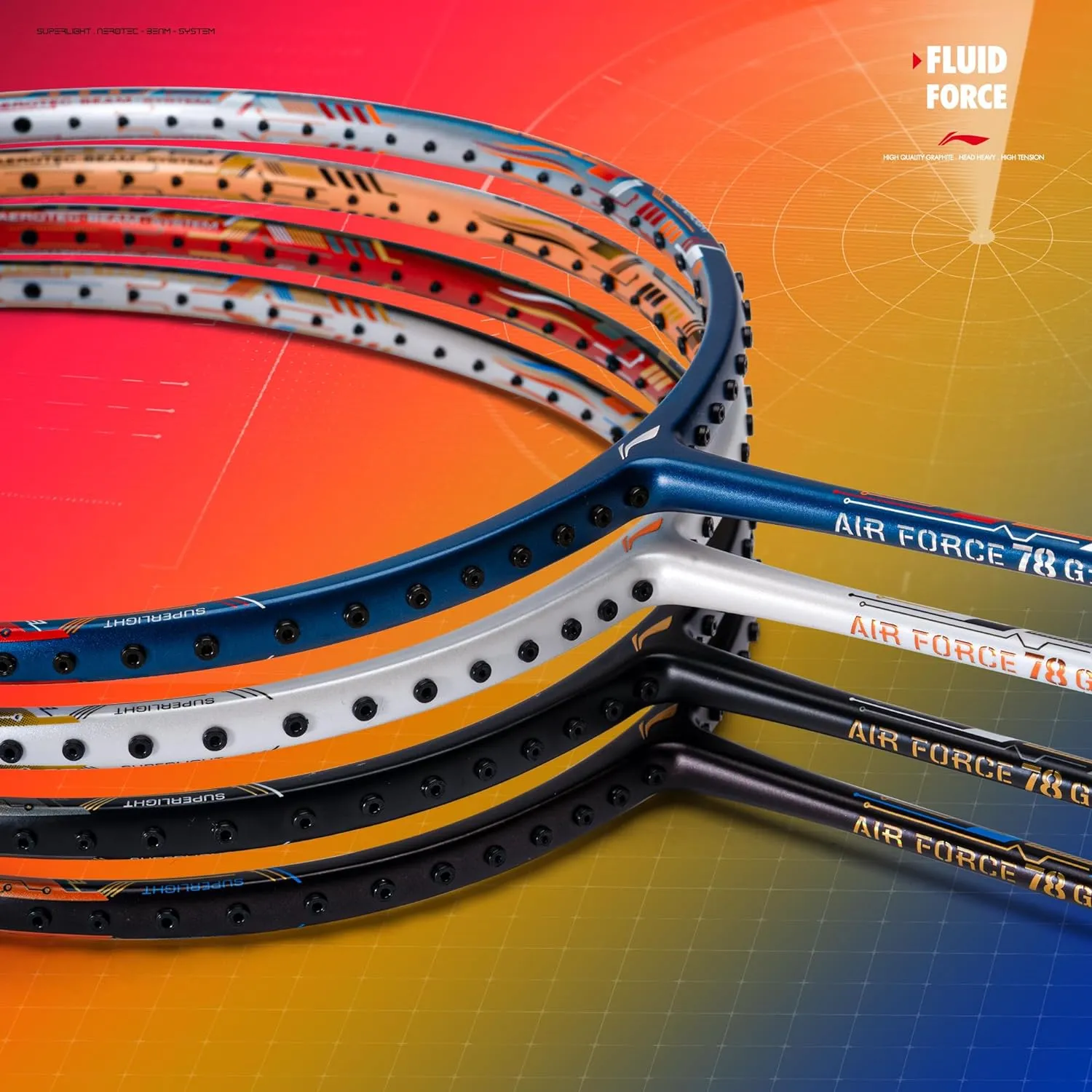 Li-Ning Air-Force 78 G3 Carbon Fibre Strung Badminton Racquet