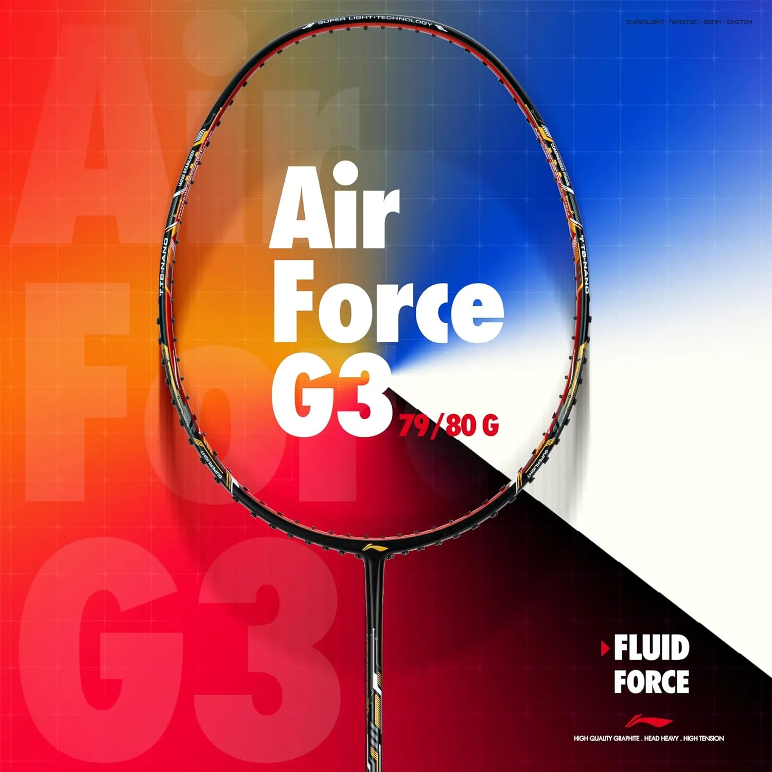 Li-Ning Air-Force 78 G3 Carbon Fibre Strung Badminton Racquet