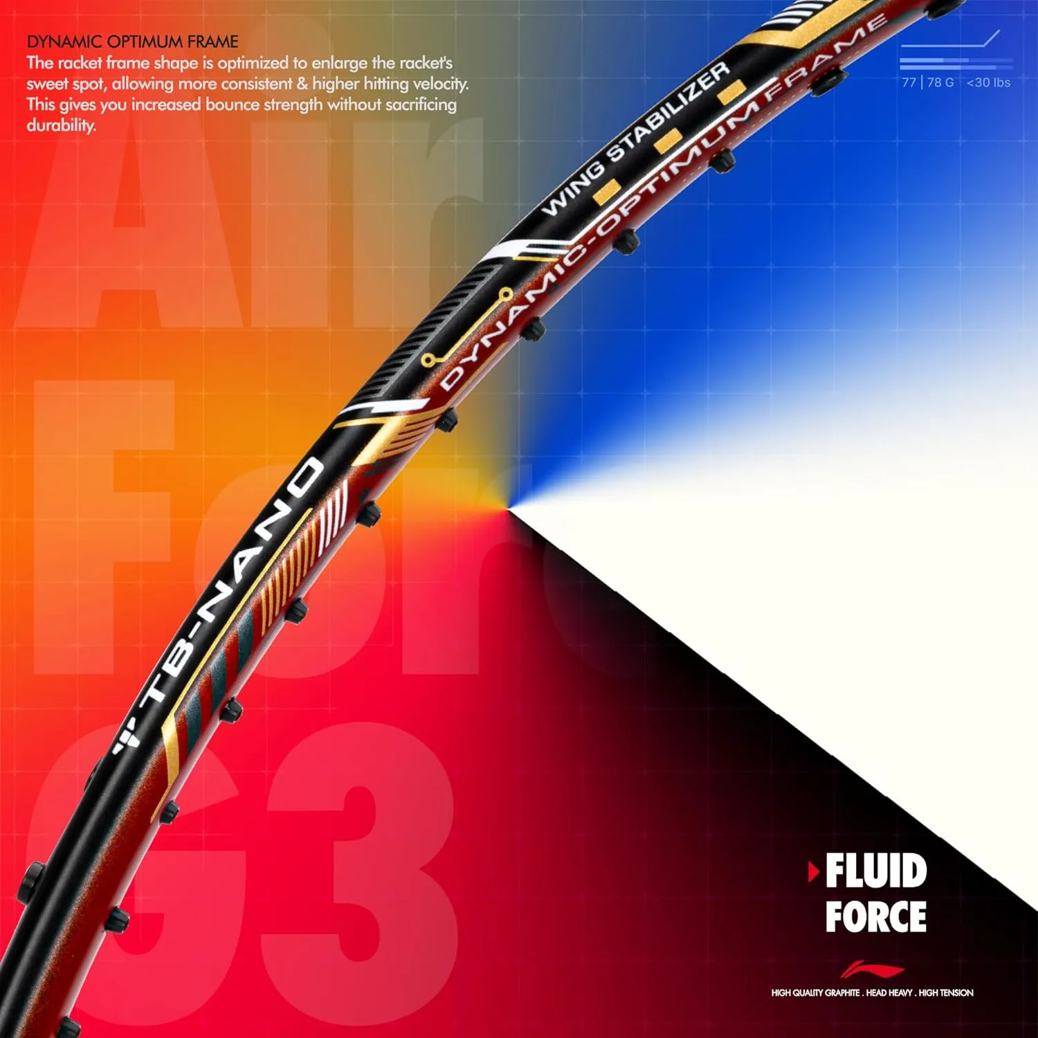 Li-Ning Air-Force 78 G3 Carbon Fibre Strung Badminton Racquet