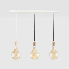 Linear Triple Pendant in Brass   Voronoi II
