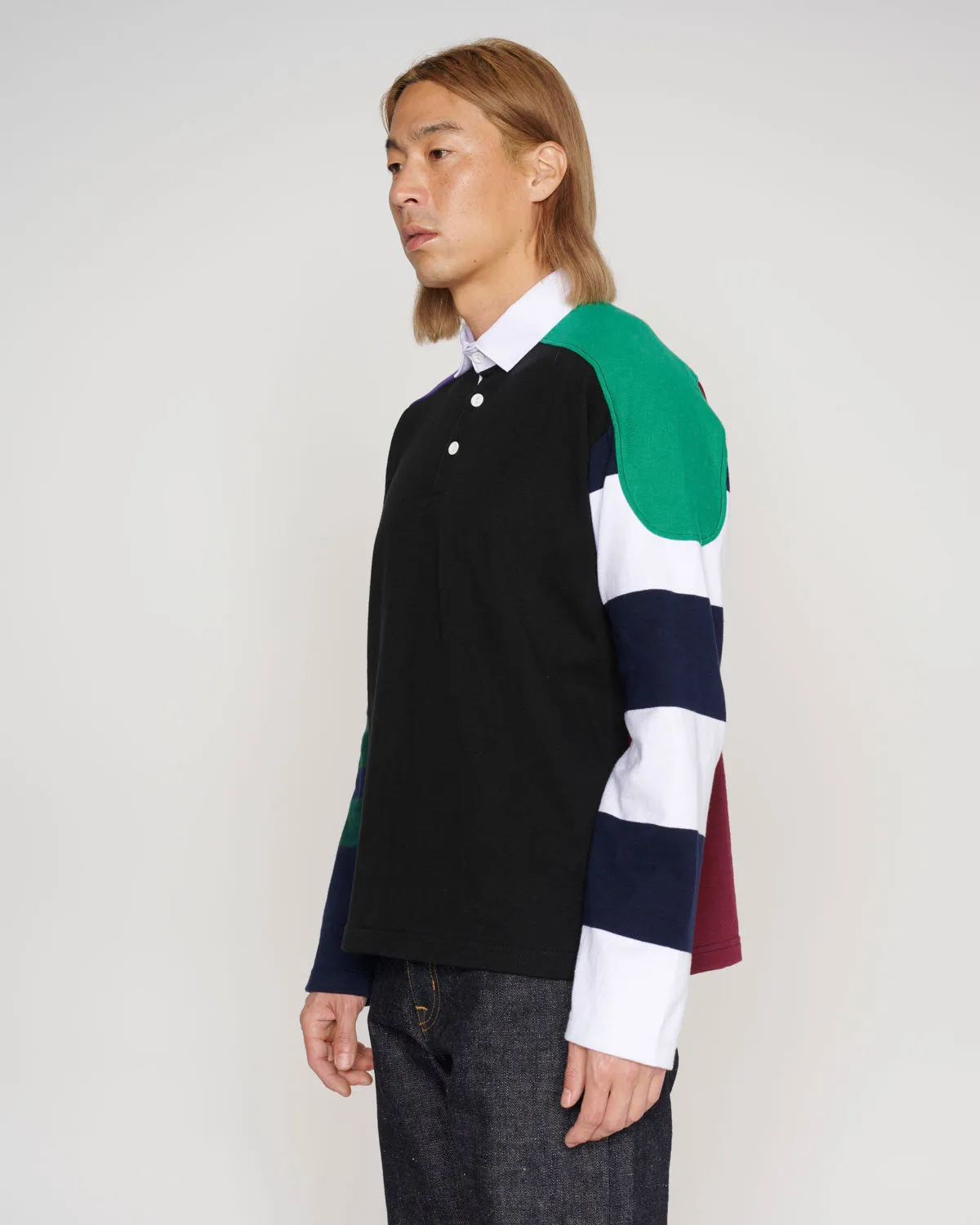 Long Sleeve Rugby Shirt - Black Multi
