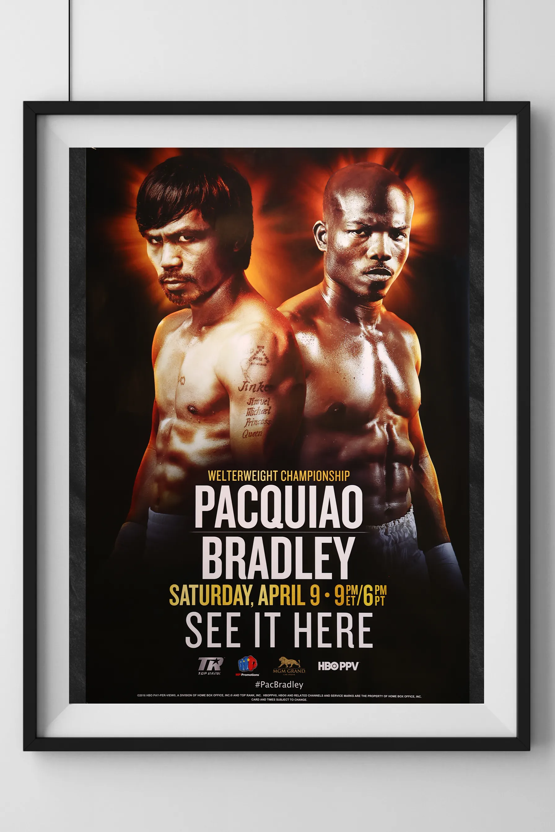 Manny Pacquiao vs. Timothy Bradley III Official Event Poster (27x40)