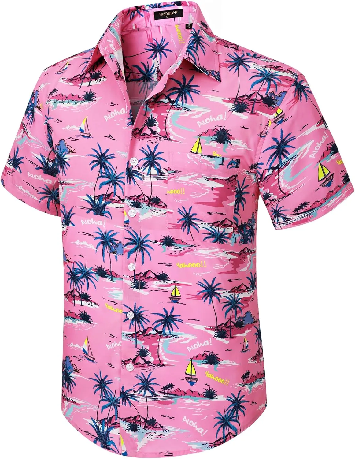 Men's Hawaiian Shirts Short Sleeve Floral Tropical Aloha Shirt Casual Summer Button Down Holiday Beach Shirt with Pocket