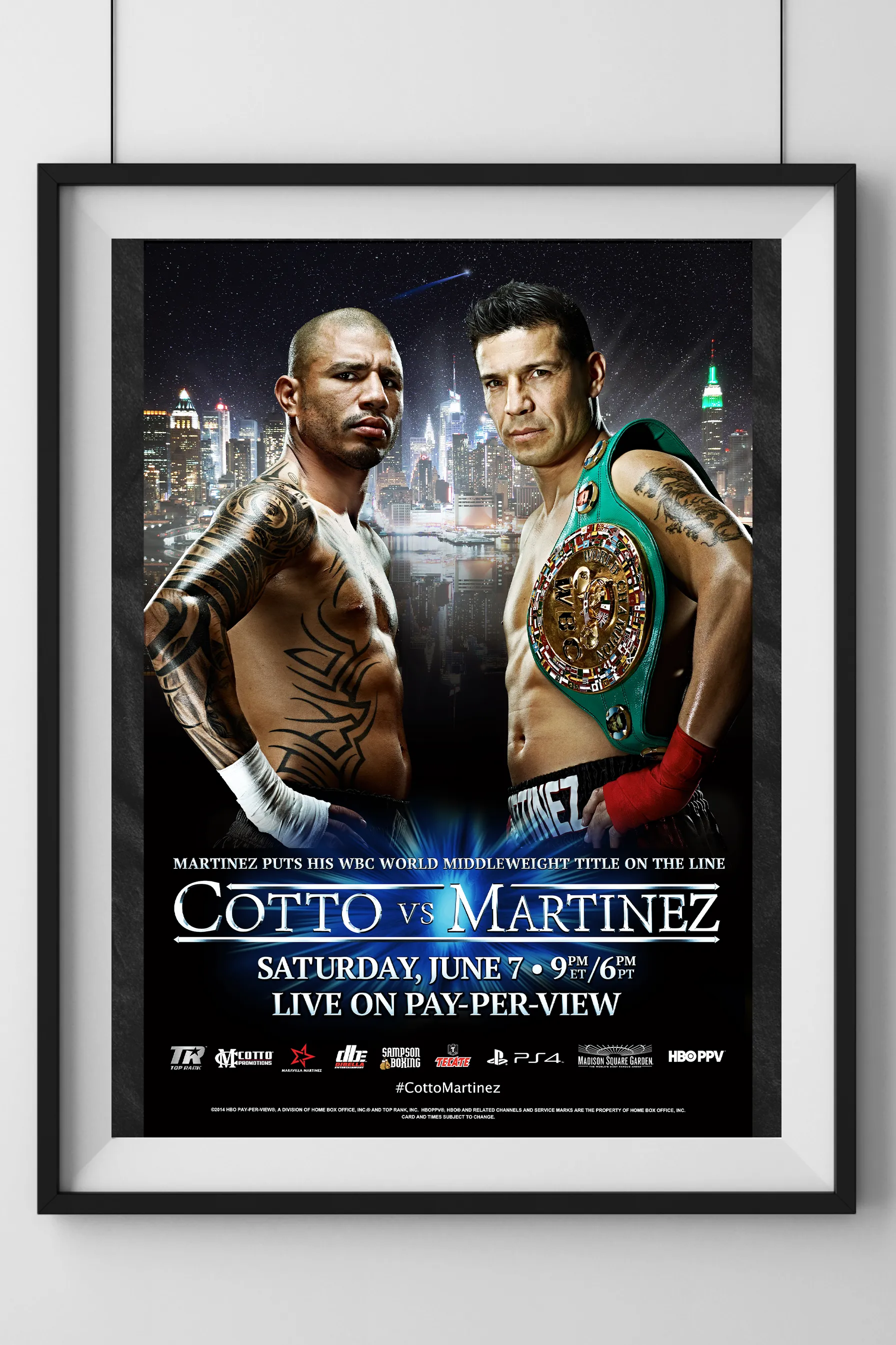 Miguel Cotto vs. Sergio Martinez Official Event Poster (27x40)