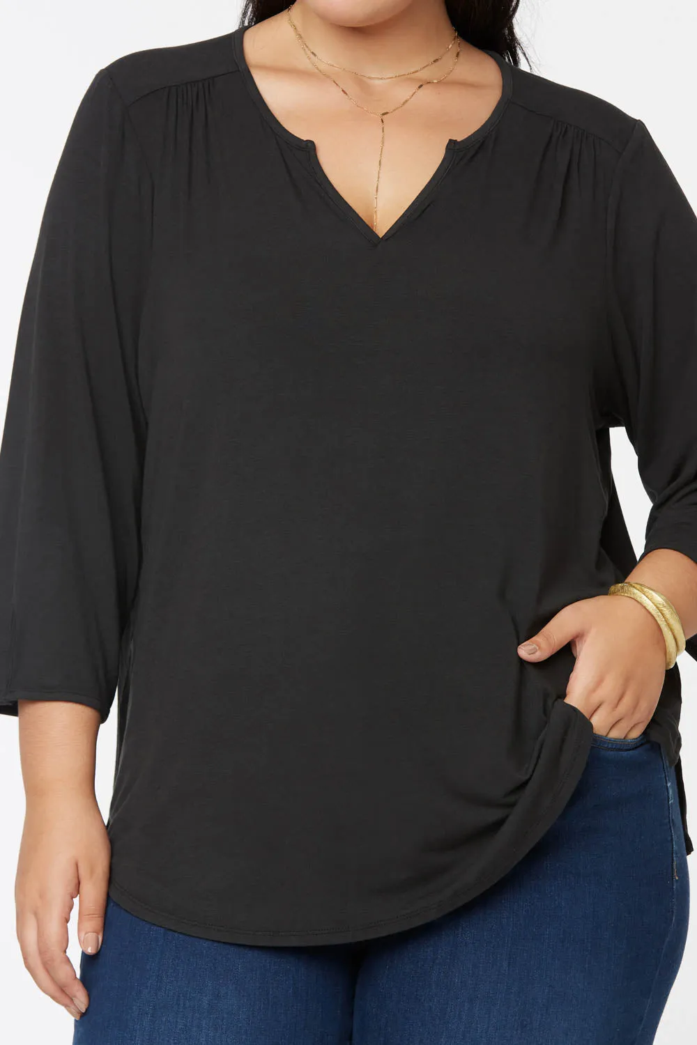 Perfect Tee In Plus Size - Black