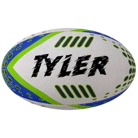 Personalised White/Blue/Green Aus Star Sports Rugby Union Ball (Size 5)