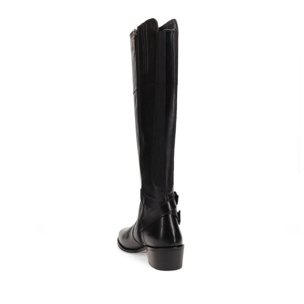 Phoebe Wide Calf Leather Knee Boots - PHOEBEW / 320 896