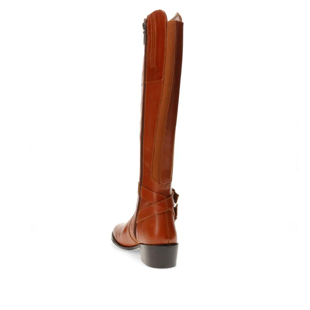 Phoebe Wide Calf Leather Knee Boots - PHOEBEW / 320 896