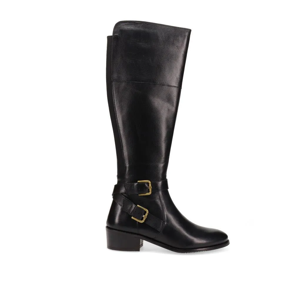 Phoebe Wide Calf Leather Knee Boots - PHOEBEW / 320 896