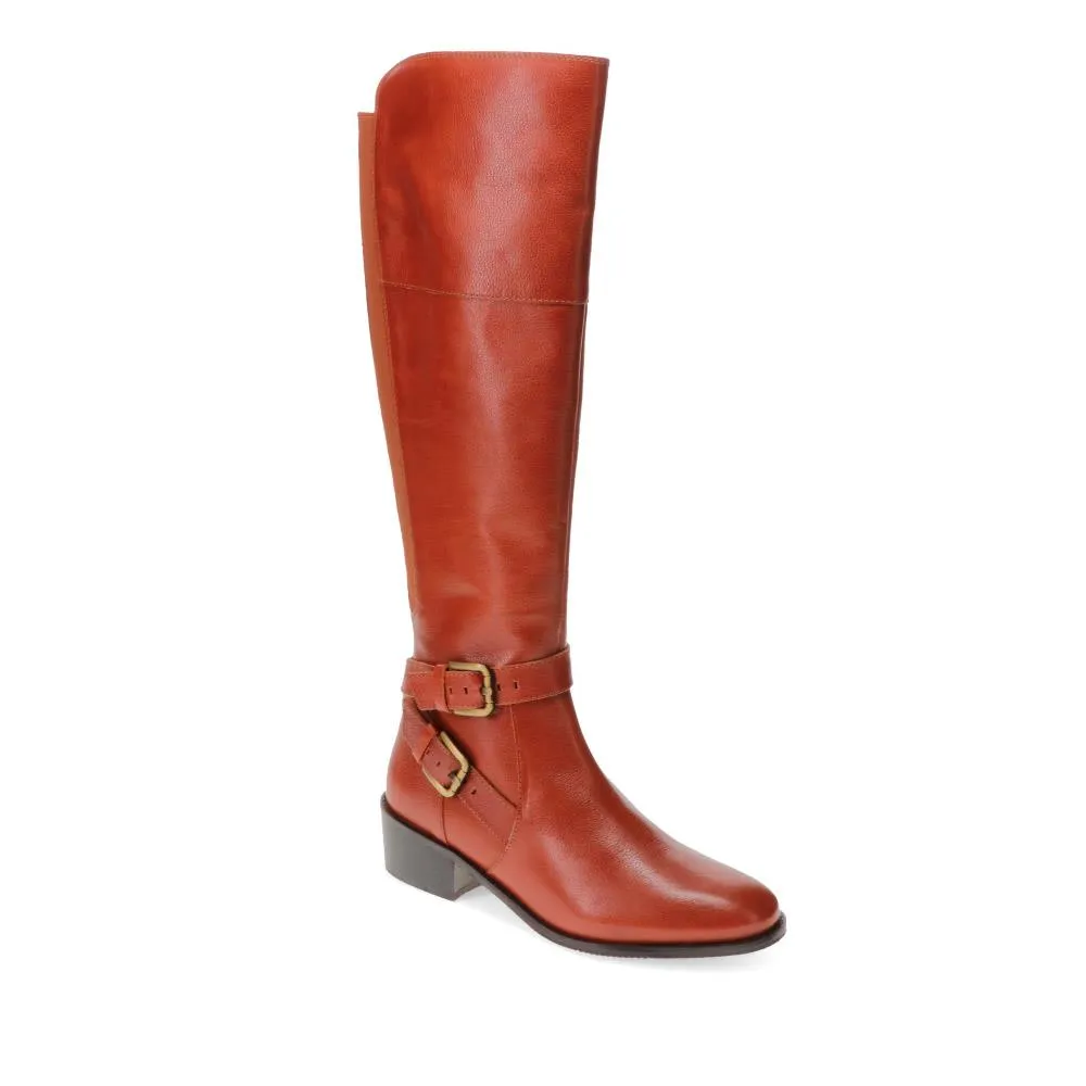 Phoebe Wide Calf Leather Knee Boots - PHOEBEW / 320 896