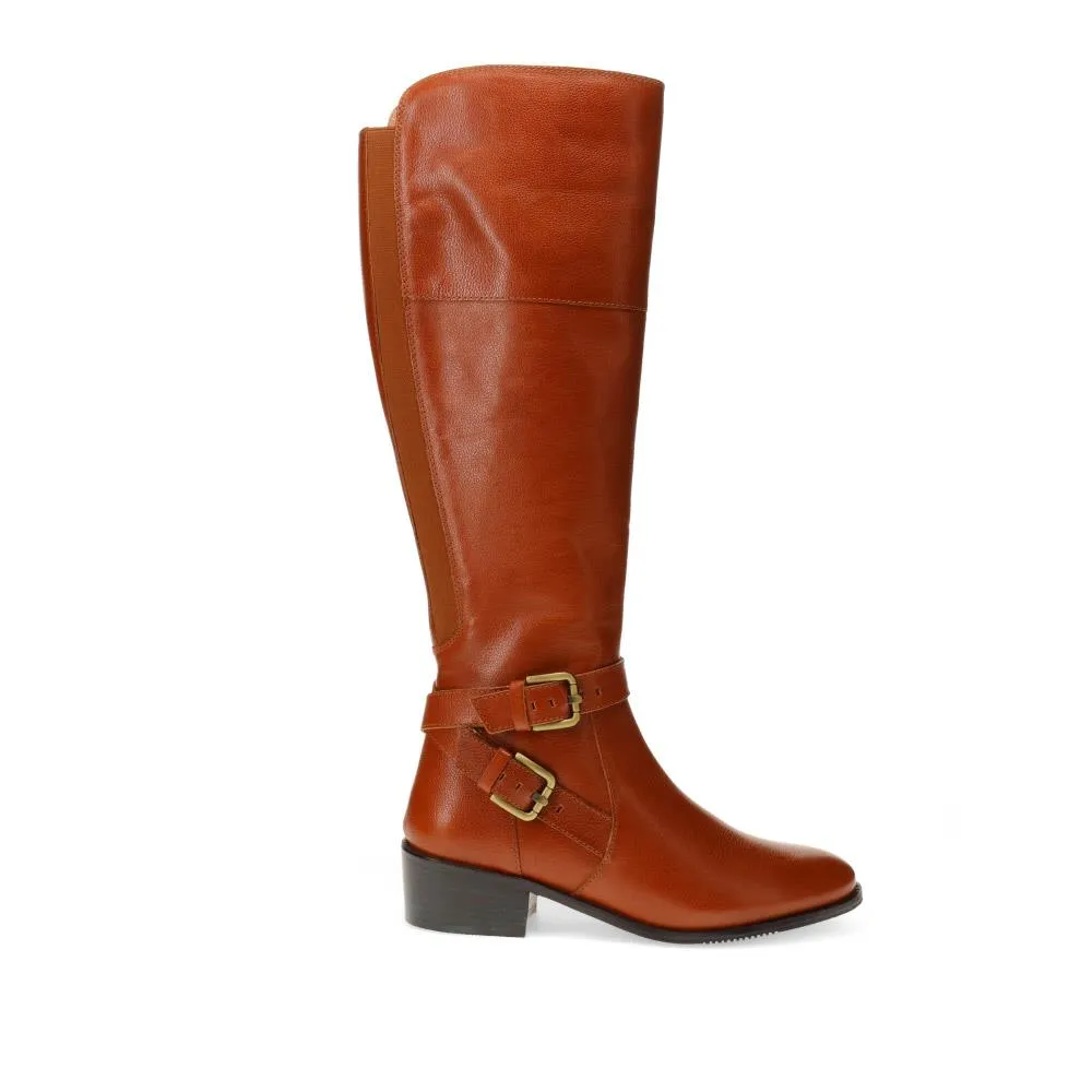 Phoebe Wide Calf Leather Knee Boots - PHOEBEW / 320 896