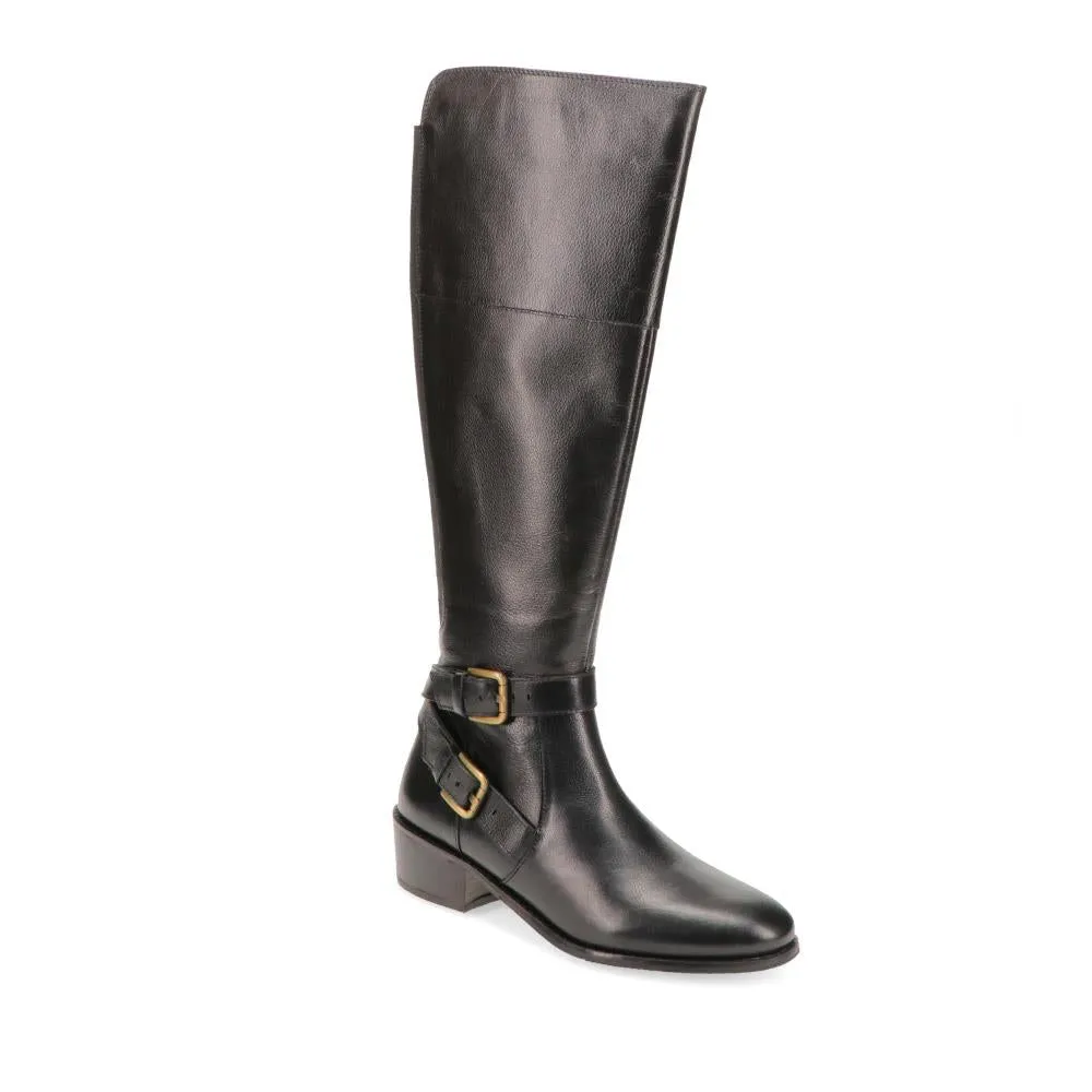 Phoebe Wide Calf Leather Knee Boots - PHOEBEW / 320 896