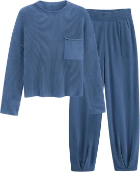PRETTYGARDEN Women's Winter 2 Piece Sweater Set Casual Pullover Top High Waisted Sweatpants Tracksuit Lounge Outfits