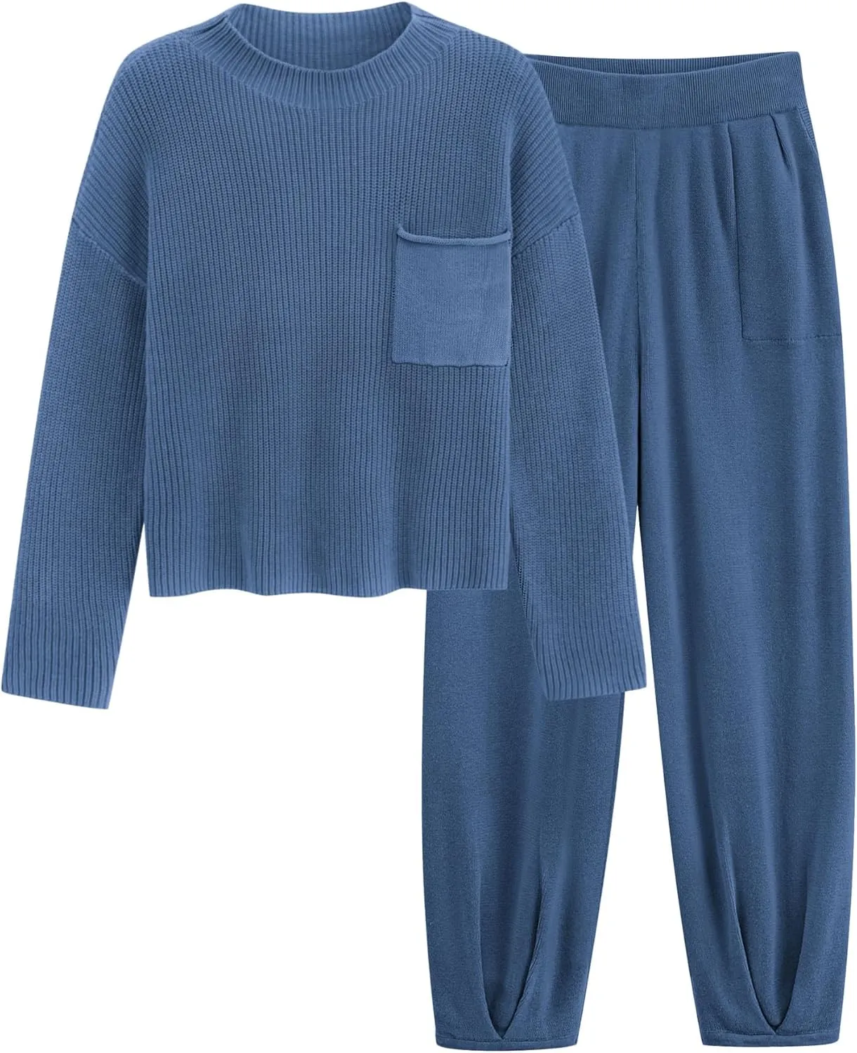 PRETTYGARDEN Women's Winter 2 Piece Sweater Set Casual Pullover Top High Waisted Sweatpants Tracksuit Lounge Outfits