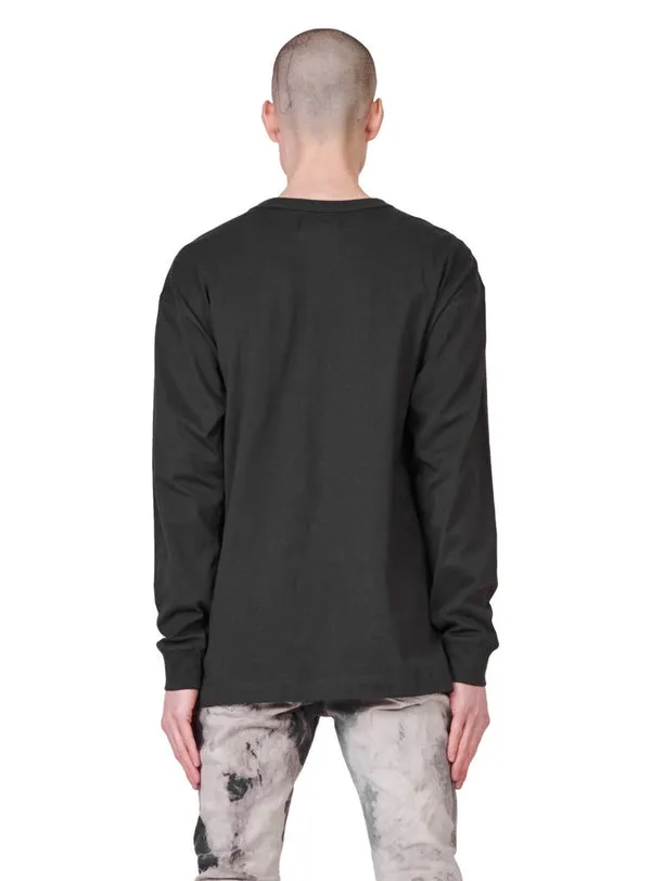 Purple-Brand Long Sleeve Shirt - Black Stencil Logo - P204
