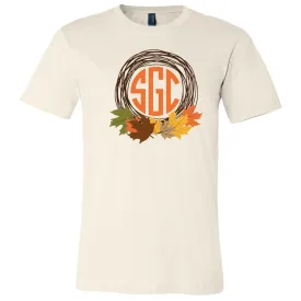 "Falling" for Jesus Monogram Circle Tee - Tan (Tee/Hoodie/Sweatshirt)