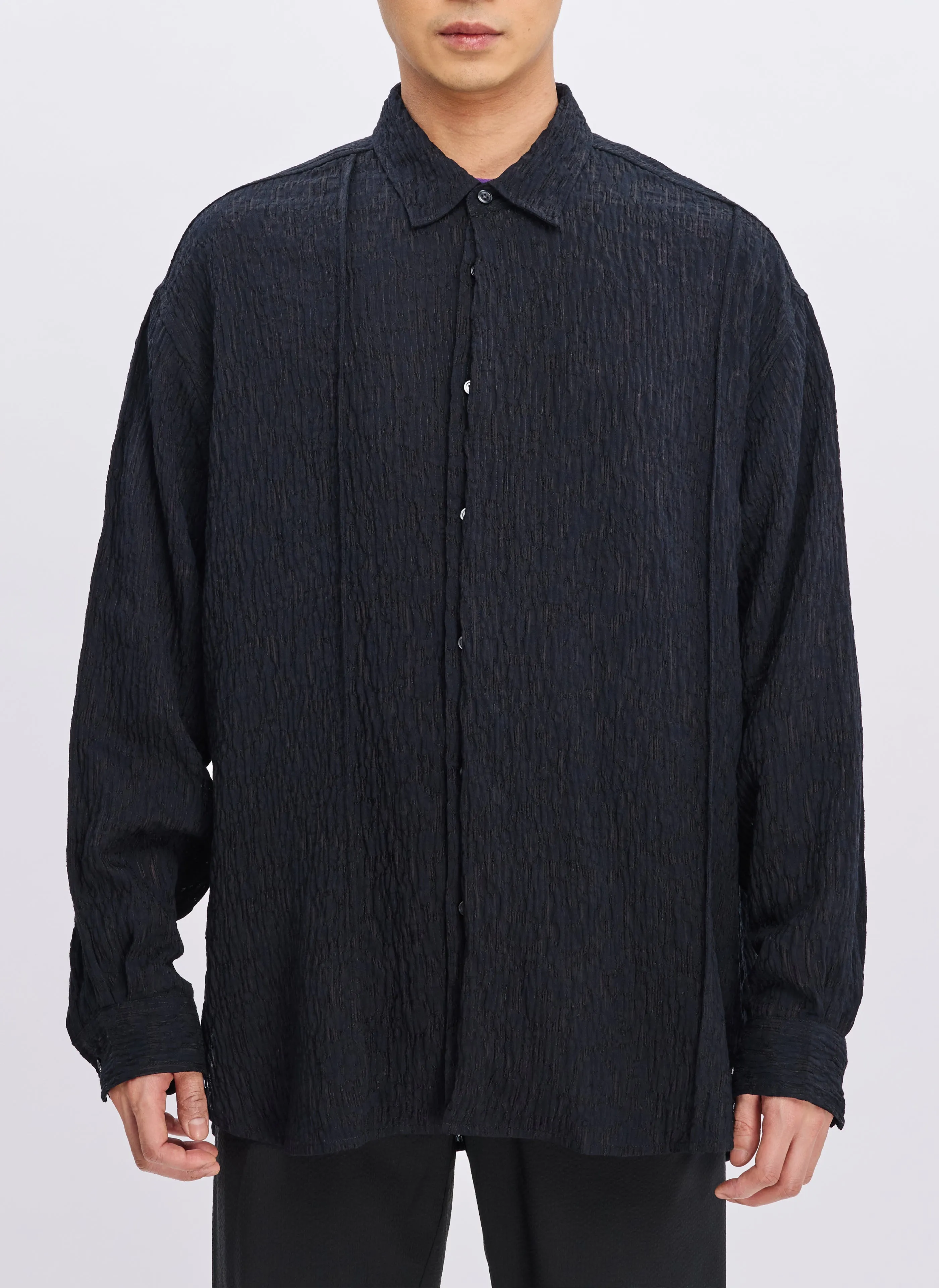 Rayon Nylon Distort Lace Shirt