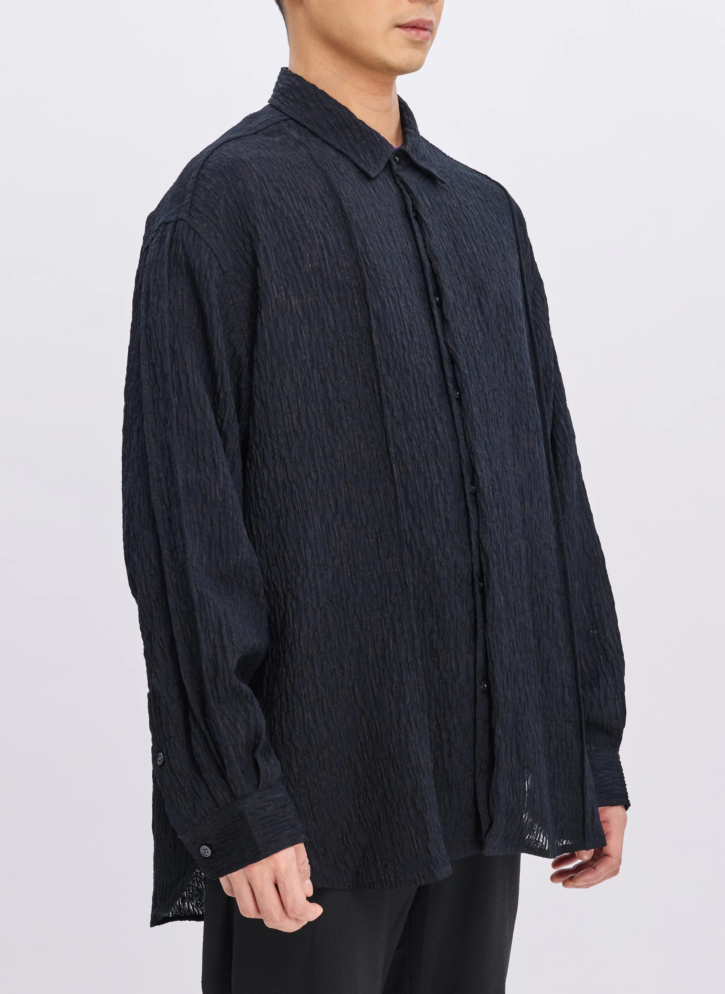 Rayon Nylon Distort Lace Shirt