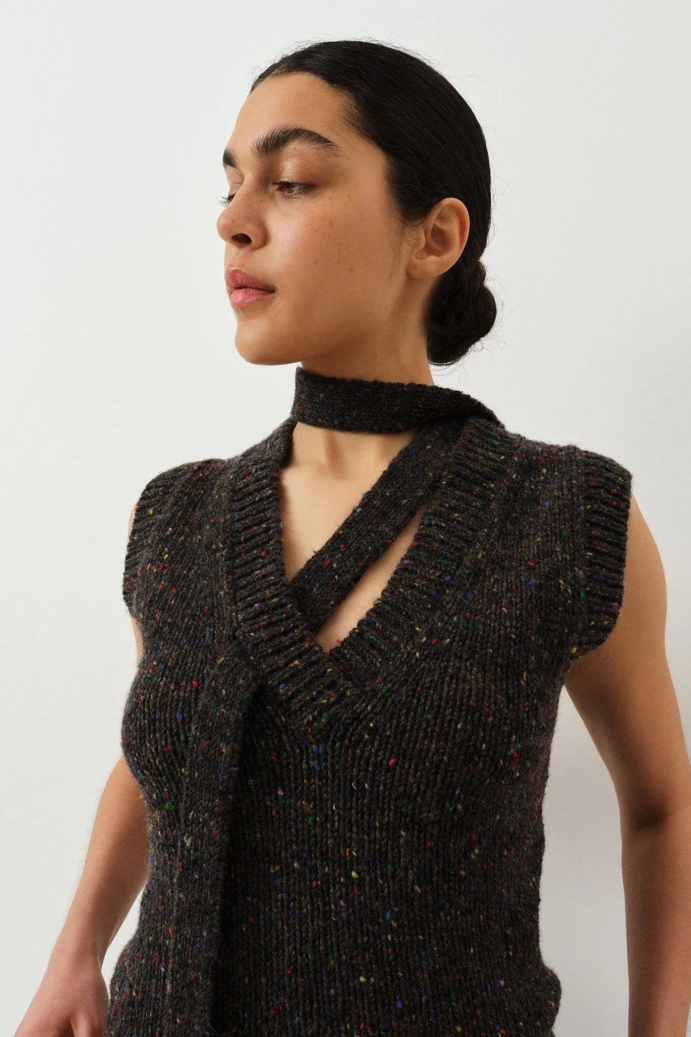 Rosemarie Vest — Speckled Grey