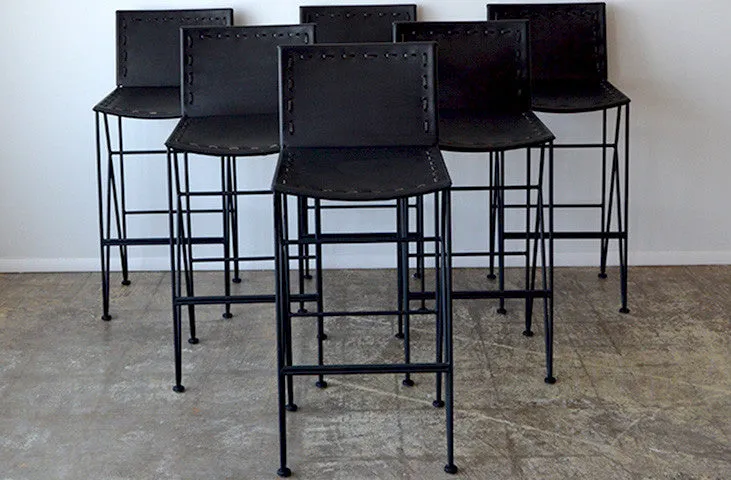 Saddle Leather Barstool Bar Height