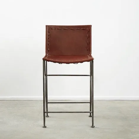 Saddle Leather Barstool Counter Height