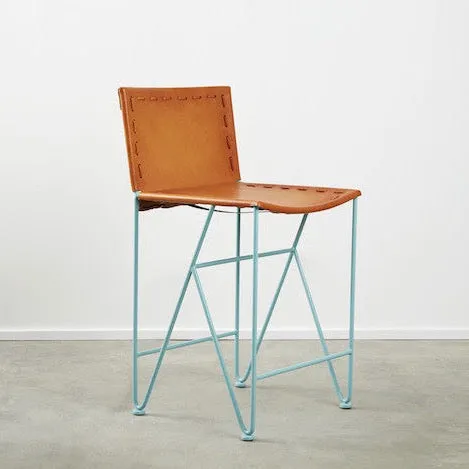 Saddle Leather Barstool Counter Height