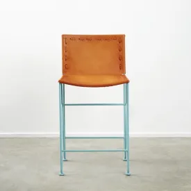 Saddle Leather Barstool Counter Height