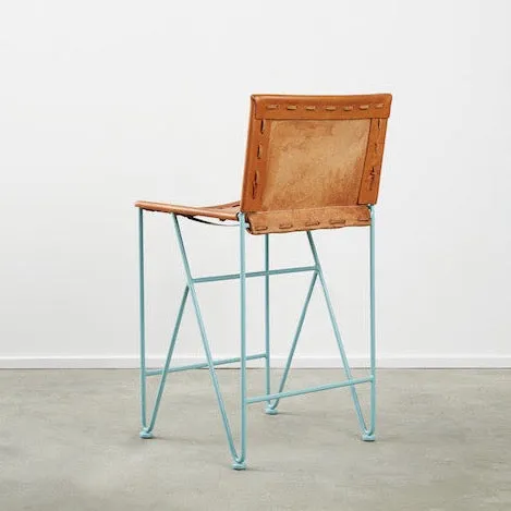 Saddle Leather Barstool Counter Height