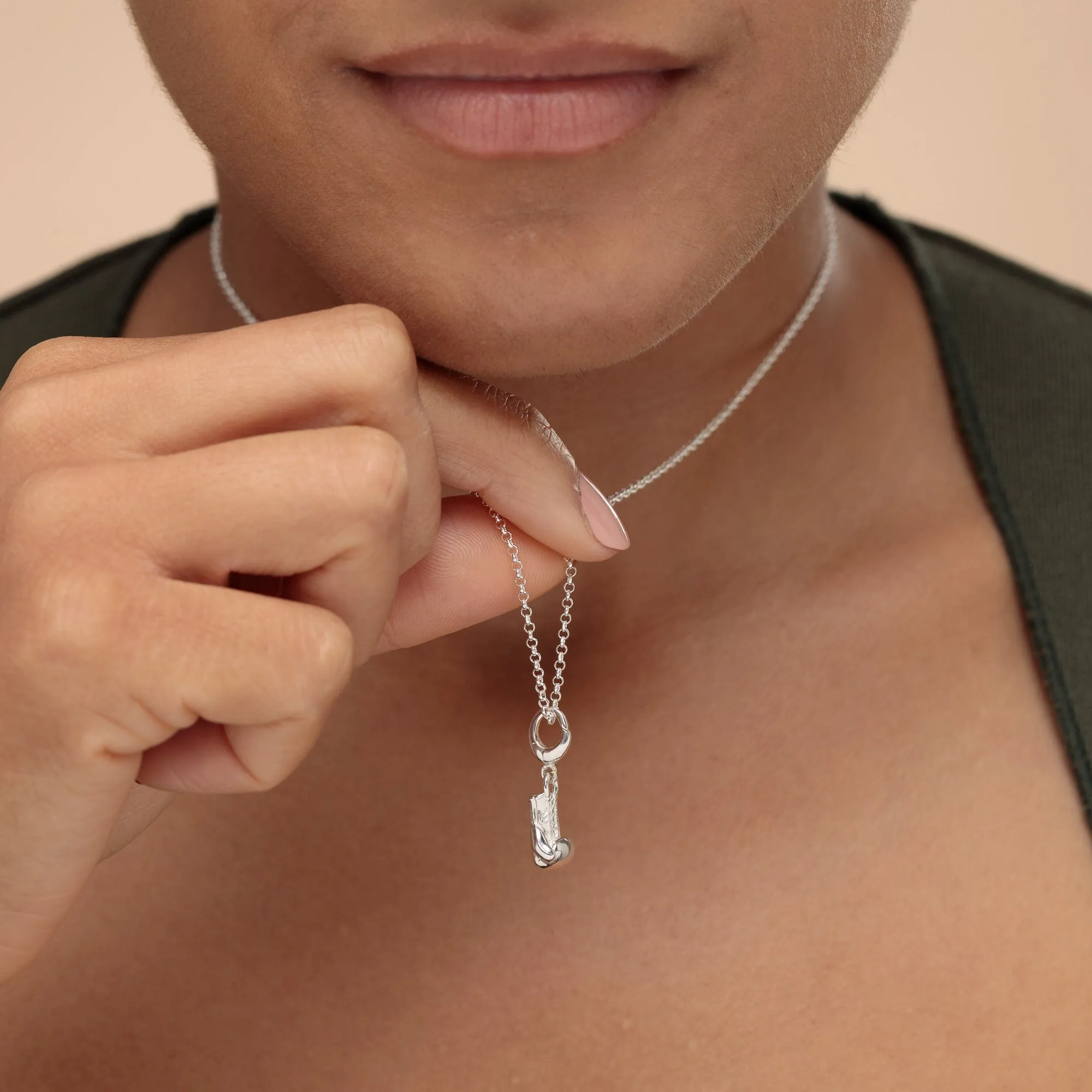 Silver Boxing Glove Necklace