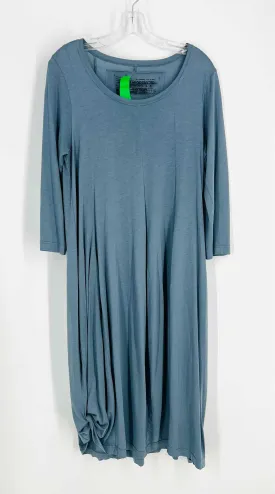 Size M Slate Pleated Solid Designer Dress