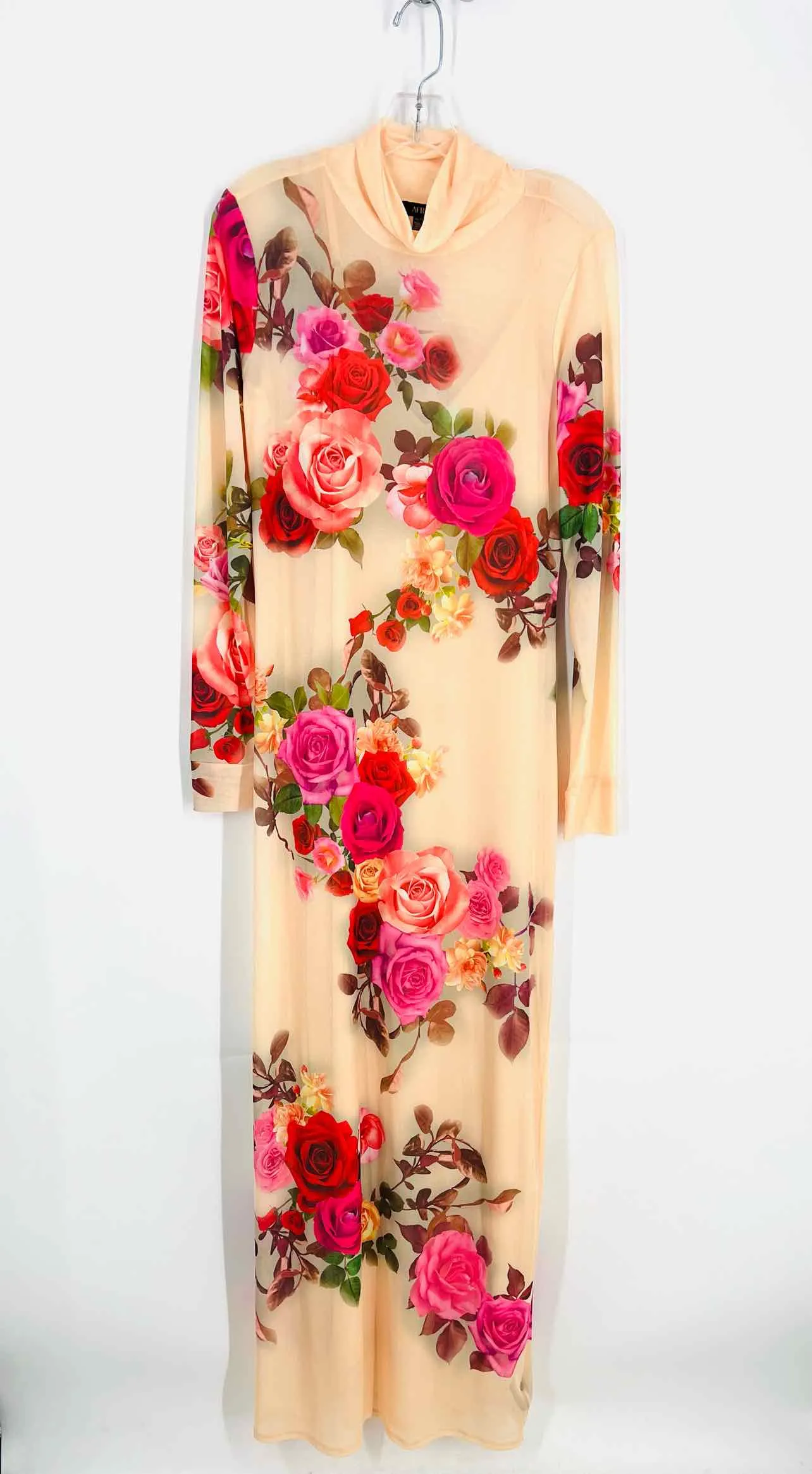 Size XL Peach/Multi Floral Maxi Dresses Dress Set