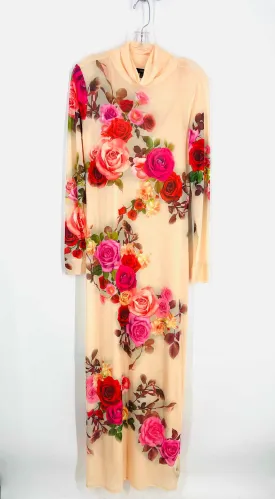 Size XL Peach/Multi Floral Maxi Dresses Dress Set