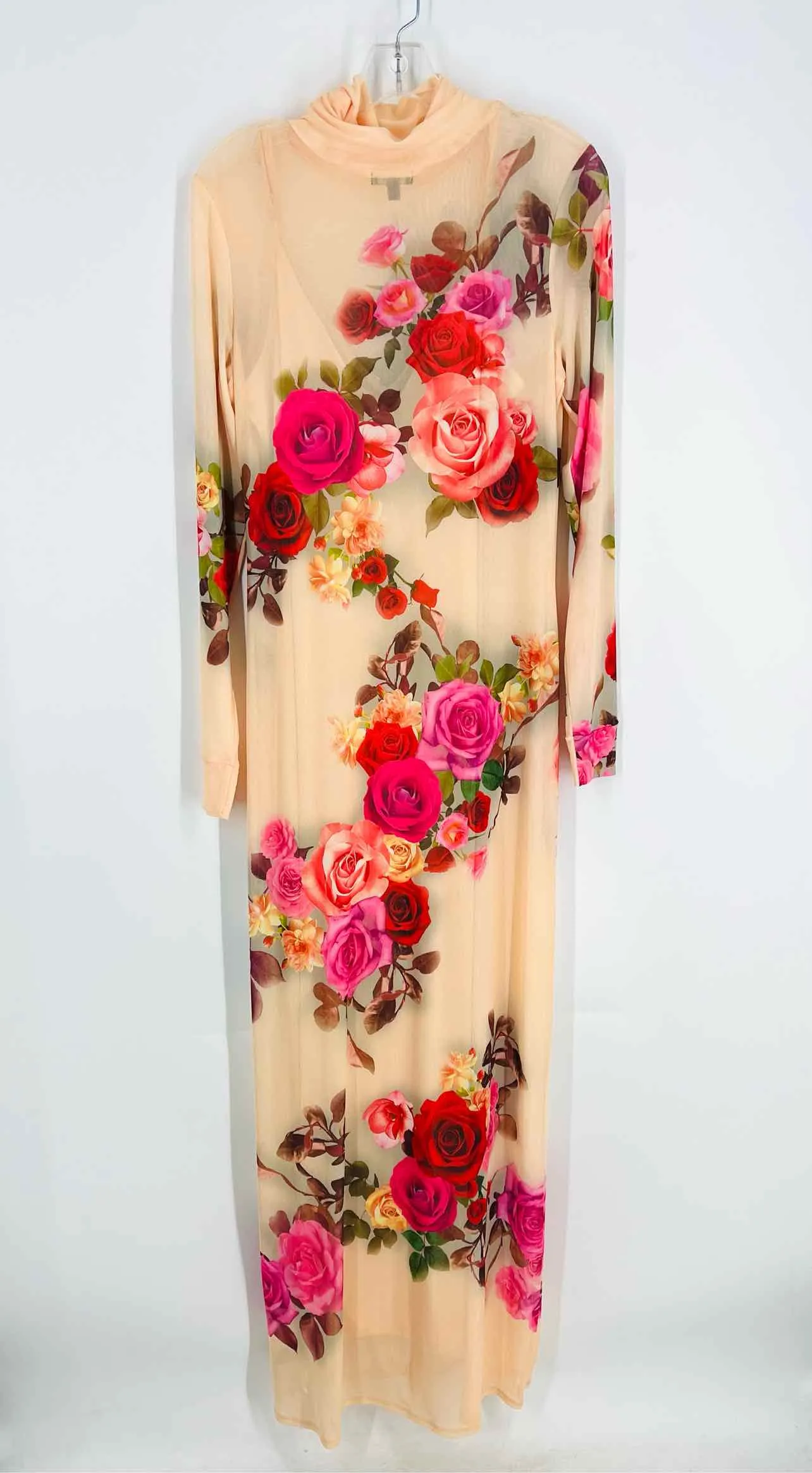 Size XL Peach/Multi Floral Maxi Dresses Dress Set