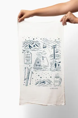 Ski Days Tea Towel