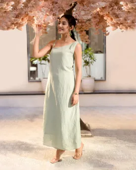Sonata Green Solid Linen Coord Set