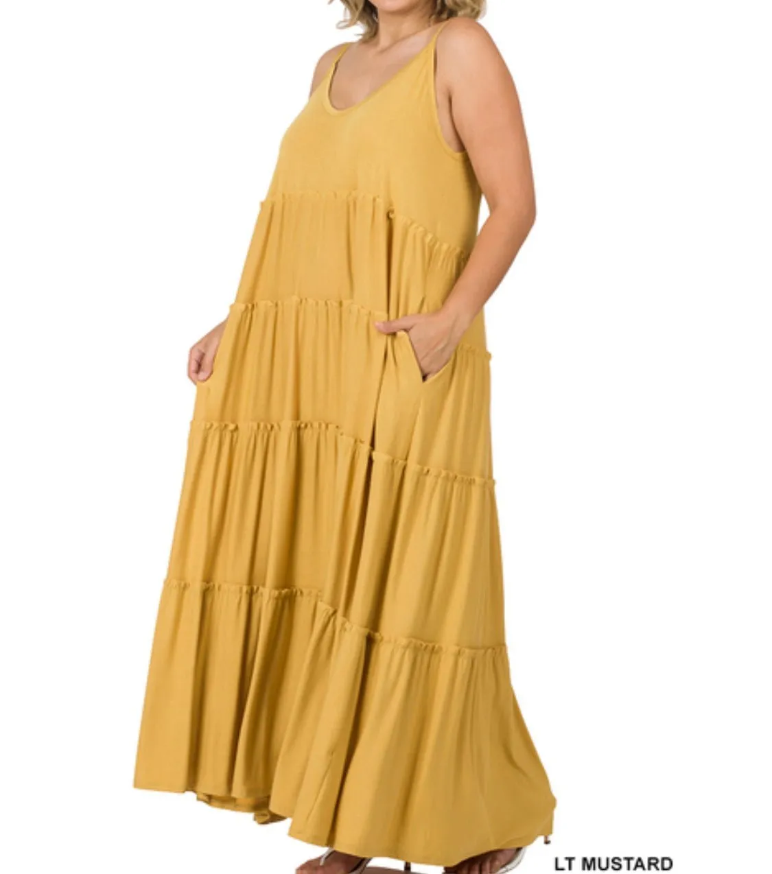Spaghetti Strap Fit & Flare Plus Size Maxi Dress