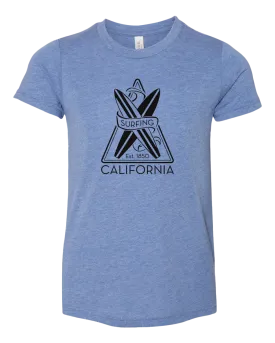 Surfing Cali Youth Tee - Blue Triblend