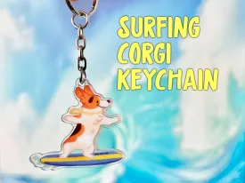 SURFING Corgi Acrylic Keychain