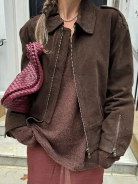 TAVIMART  -  Fashion Lapel Collar Women Long Sleeve Zipper Coats Vintage Slim Solid Short Jackets New Autumn Causal Warm Office Outwear