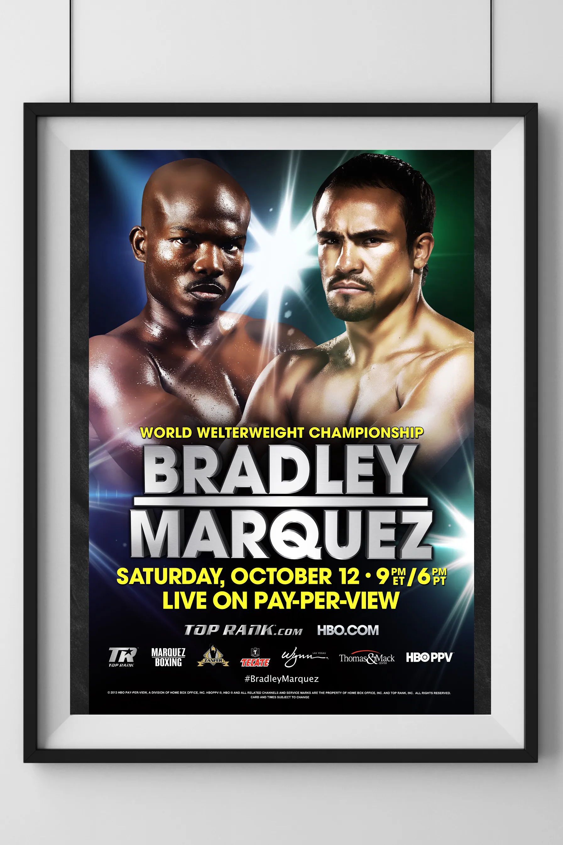 Timothy Bradley vs. Juan Manuel Marquez Official Event Poster (27x40)