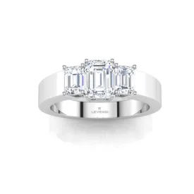 Trilogy Emerald Uniform Engagement Ring
